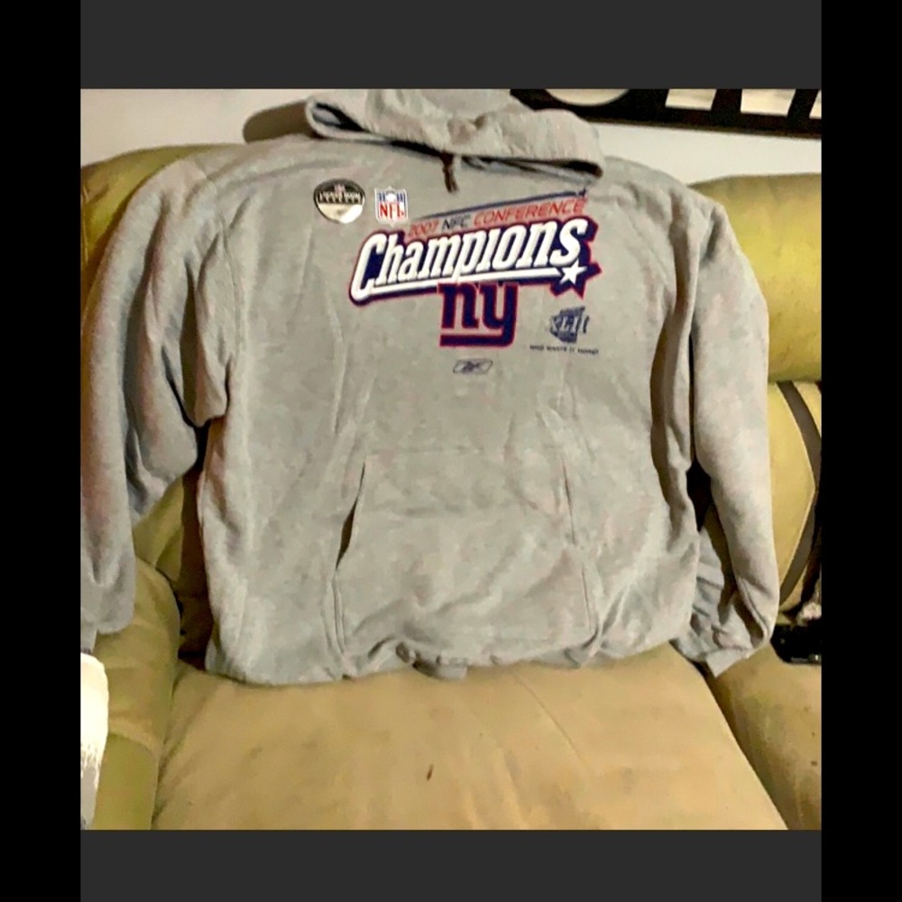 New York Giants 2007 Conference Champions authentic on field hoodie size 2XL